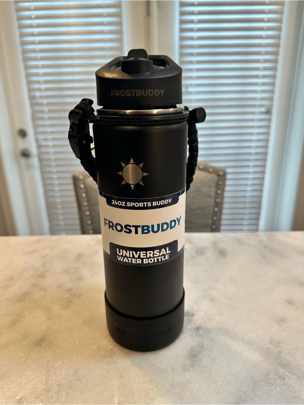 Frost Buddy Black Limited Edition Universal Flip Top 24oz Water Bottle